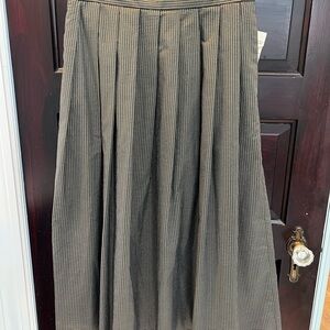 Talbots Black and White, Shiny Gold Threads, Pockets A-Line Skirt Vintage NWT